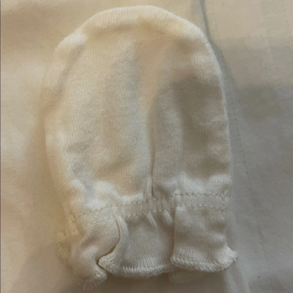 Set of Baby Mittens in Pink, mauve , and White